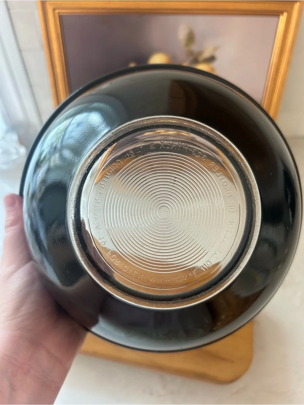 Vintage PYREX 323 Black Mixing Bowl Glossy Mid Century Corning USA